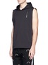 Front View - Click To Enlarge - THE UPSIDE - 'Blackout' logo print sleeveless hoodie