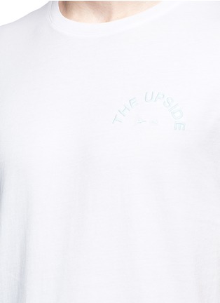 Detail View - Click To Enlarge - THE UPSIDE - 'Newman' logo embroidered Pima cotton T-shirt