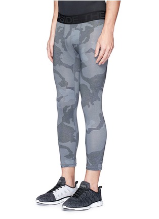 Front View - Click To Enlarge - THE UPSIDE - Camouflage print cropped performance tights