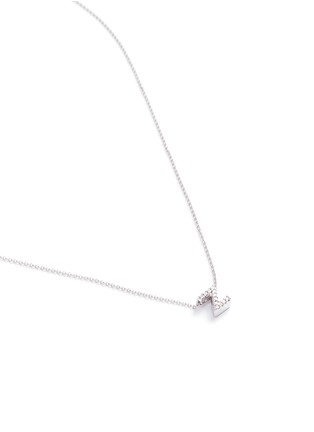 Figure View - Click To Enlarge - ROBERTO COIN - 'Love Letter' diamond 18k white gold pendant necklace – Z