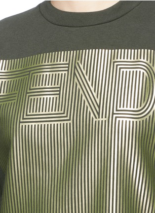 Detail View - Click To Enlarge - FENDI SPORT - Stripe logo print sweatshirt