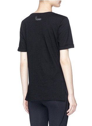 Back View - Click To Enlarge - FENDI SPORT - Glitter 'Karlito' print T-shirt