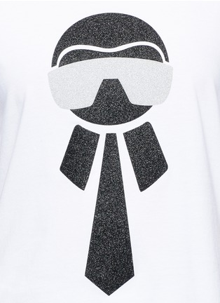 Detail View - Click To Enlarge - FENDI SPORT - Glitter 'Karlito' print T-shirt