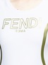 Detail View - Click To Enlarge - FENDI SPORT - Logo print mesh panel performance dress