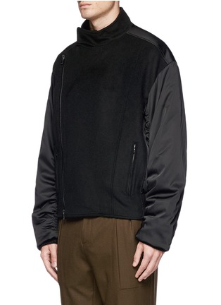 Front View - Click To Enlarge - WOOYOUNGMI - Melton panel windbreaker bomber jacket