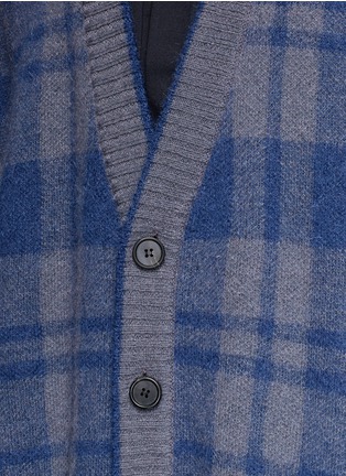 Detail View - Click To Enlarge - WOOYOUNGMI - Check plaid jacquard oversized cardigan