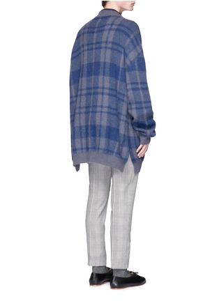 Back View - Click To Enlarge - WOOYOUNGMI - Check plaid jacquard oversized cardigan