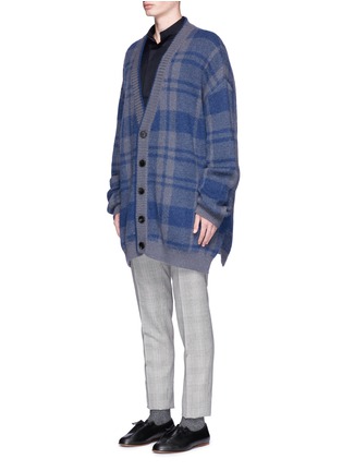 Front View - Click To Enlarge - WOOYOUNGMI - Check plaid jacquard oversized cardigan