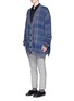 Front View - Click To Enlarge - WOOYOUNGMI - Check plaid jacquard oversized cardigan