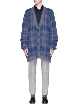 Main View - Click To Enlarge - WOOYOUNGMI - Check plaid jacquard oversized cardigan