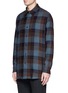 Front View - Click To Enlarge - WOOYOUNGMI - Check plaid wool twill shirt jacket