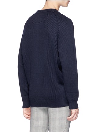 Back View - Click To Enlarge - WOOYOUNGMI - Melton patchwork sweater
