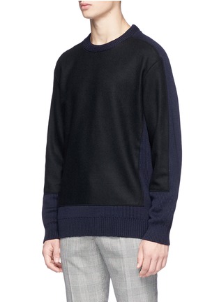 Front View - Click To Enlarge - WOOYOUNGMI - Melton patchwork sweater