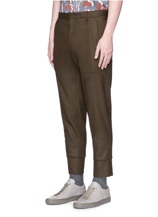 Front View - Click To Enlarge - WOOYOUNGMI - Cropped wool twill pants