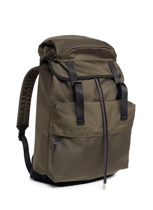 Detail View - Click To Enlarge - 10016 - Buckled ballistic nylon drawstring backpack