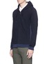 Front View - Click To Enlarge - SCOTCH & SODA - 'Home Alone' rib outseam zip hoodie