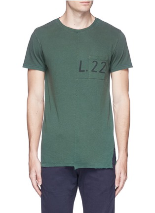 Main View - Click To Enlarge - SCOTCH & SODA - 'Lot 22' asymmetric hem patchwork T-shirt