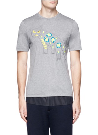 Main View - Click To Enlarge - FENDI SPORT - Jaguar embroidered T-shirt