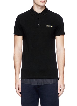 Main View - Click To Enlarge - FENDI SPORT - 'Bag Bugs' patch polo shirt
