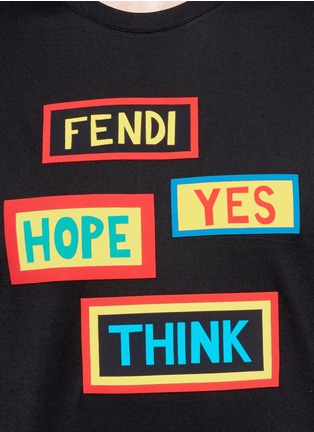 Detail View - Click To Enlarge - FENDI SPORT - Slogan patch T-shirt