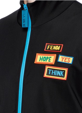 Detail View - Click To Enlarge - FENDI SPORT - Slogan patch track jacket