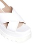 Detail View - Click To Enlarge - PEDDER RED - Cross vamp slingback platform sandals