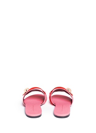 Back View - Click To Enlarge - STELLA LUNA - Turnlock buckle canvas slide sandals