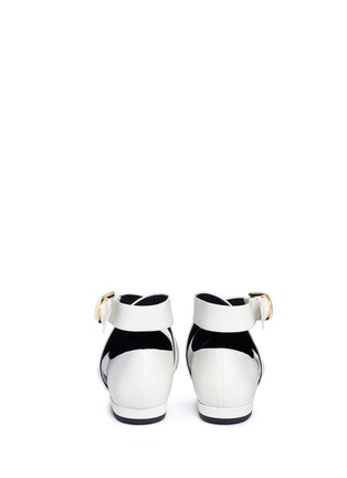 Back View - Click To Enlarge - STELLA LUNA - 'Bridal Double Ring' Turnlock bar cross strap leather flats