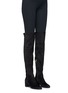 Figure View - Click To Enlarge - STELLA LUNA - Turnlock zip suede thigh high boots