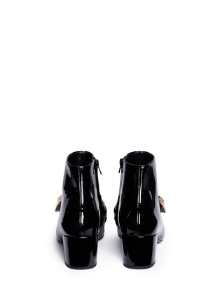 Back View - Click To Enlarge - STELLA LUNA - Turnlock buckle patent leather ankle boots