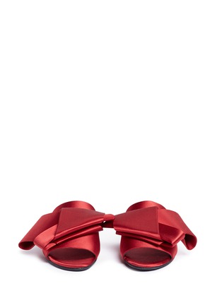 Front View - Click To Enlarge - STELLA LUNA - Origami bow satin slide sandals