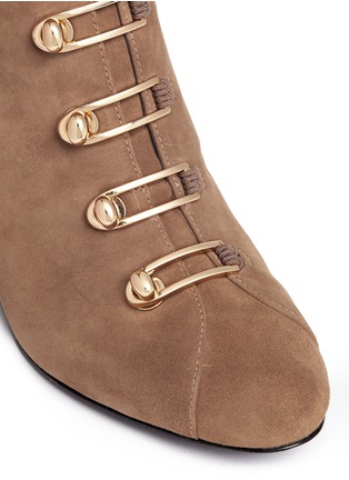 Detail View - Click To Enlarge - STELLA LUNA - 'Stella' turnlock bar suede ankle boots