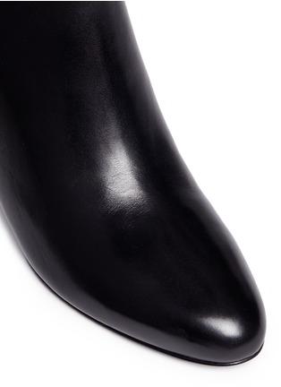 Detail View - Click To Enlarge - STELLA LUNA - 'Stella' turnlock zip pull leather ankle boots