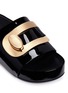 Detail View - Click To Enlarge - STELLA LUNA - Turnlock buckle patent leather platform slide sandals