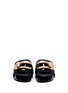 Front View - Click To Enlarge - STELLA LUNA - Turnlock buckle patent leather platform slide sandals