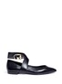 Main View - Click To Enlarge - STELLA LUNA - 'Double Ring' turnlock bar cross strap leather flats