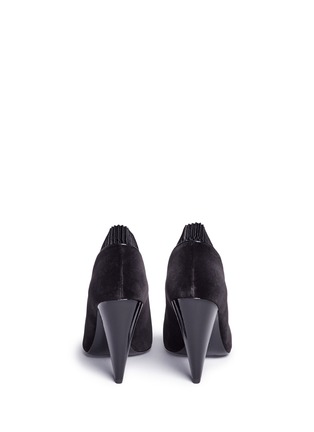 Back View - Click To Enlarge - STELLA LUNA - 'Eventail' plissé trim velvet pumps