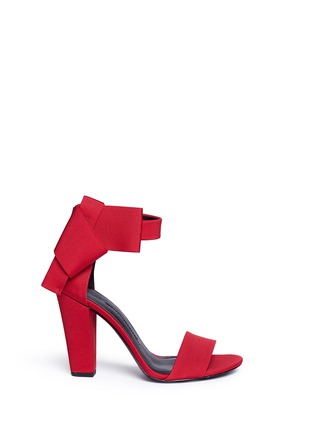 Main View - Click To Enlarge - STELLA LUNA - Ankle bow grosgrain sandals