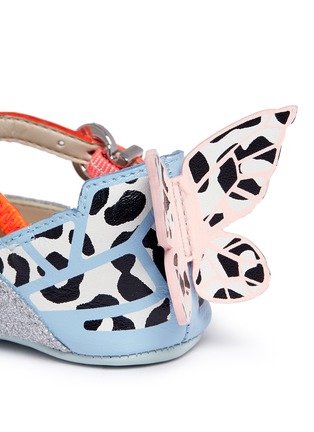Detail View - Click To Enlarge - SOPHIA WEBSTER - 'Chiara Mini' glitter leopard print butterfly appliqué infant flats
