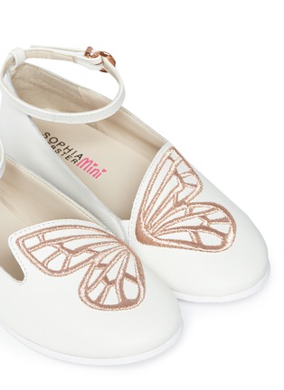 Detail View - Click To Enlarge - SOPHIA WEBSTER - 'Bibi Butterfly Mini' embroidered leather toddler flats
