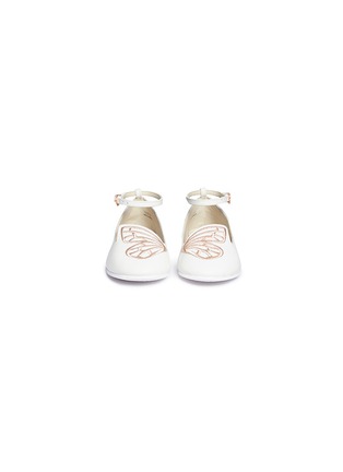 Figure View - Click To Enlarge - SOPHIA WEBSTER - 'Bibi Butterfly Mini' embroidered leather toddler flats