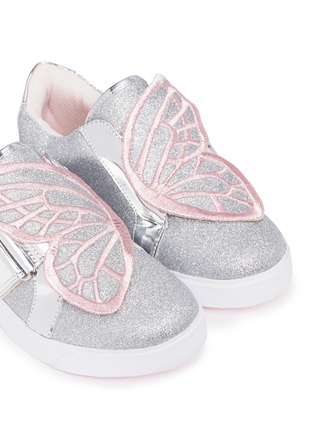 Detail View - Click To Enlarge - SOPHIA WEBSTER - 'Bibi Low Top Mini' butterfly embroidered glitter toddler sneakers