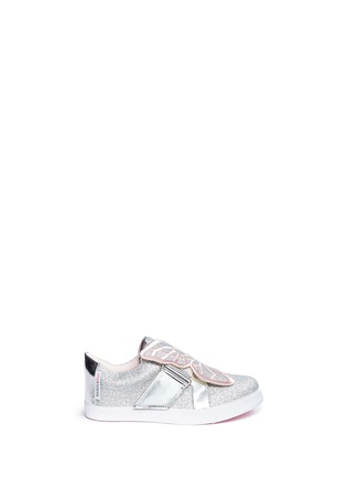 Main View - Click To Enlarge - SOPHIA WEBSTER - 'Bibi Low Top Mini' butterfly embroidered glitter toddler sneakers