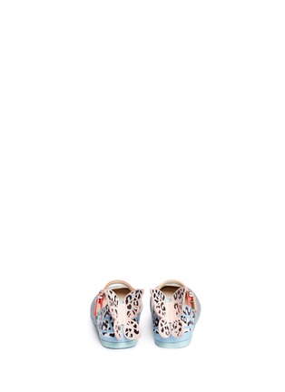 Back View - Click To Enlarge - SOPHIA WEBSTER - 'Chiara Leopard Mini' butterfly appliqué glitter toddler flats