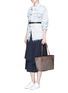 Figure View - Click To Enlarge - DELAGE - 'Lulu PM' basketweave print coated canvas shopper tote