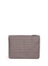 Detail View - Click To Enlarge - DELAGE - 'Pochette Plate GM' basketweave print canvas pouch