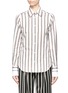 Main View - Click To Enlarge - AALTO - Detachable collar double sleeves stripe shirt
