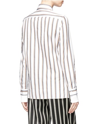 Figure View - Click To Enlarge - AALTO - Detachable collar double sleeves stripe shirt