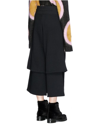 Back View - Click To Enlarge - AALTO - Drawstring layered cotton jersey culottes