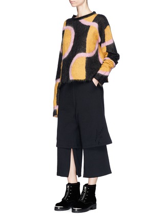 Figure View - Click To Enlarge - AALTO - Drawstring layered cotton jersey culottes